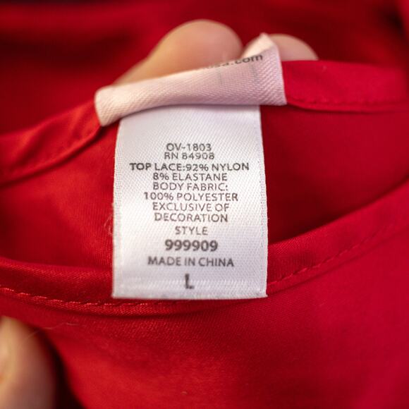 Jezebel Red and Black Lace Silky Slip Nighty Size Large - Picture 4 of 7